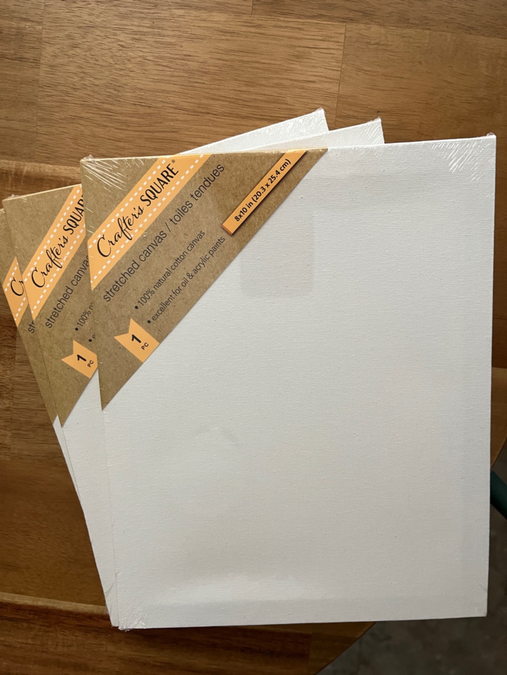 3-8x10 Stretched Canvas Panels - White